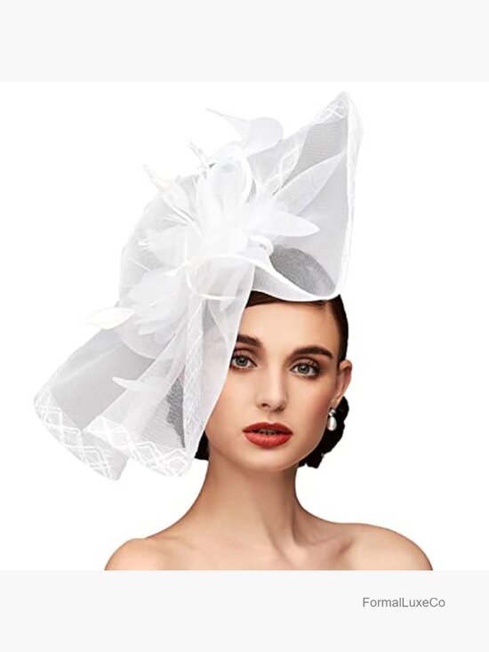 Mesh Floral Feather Fascinator Headband for Weddings Tea Parties main image 5
